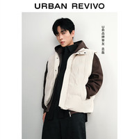 UR【丞磊同款】冬男装潮牌保暖无袖立领棉服UML130023 卡其 L