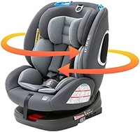 (IRIS PLAZA) ISOFIX 固定 儿童安全座椅 旋转式 新生儿起 青少年座椅 婴儿座椅 上下班 ECE R44合格 黑色