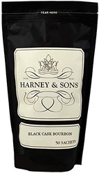 Harney &amp; Sons 黑桶波旁威士忌红茶，香草和焦糖味，波本黑盒，50 袋 /盒