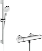汉斯格雅 Crometta 100 Vario 淋浴套装 带 Ecostat 1001 CL恒温混水器和淋浴栏，65 厘米