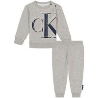 卡尔文·克莱恩 Calvin Klein CK男童休闲套装，Logo Crewneck Top and Joggers, 2两件套