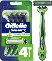 Gillette 吉列 Sensor3 Sensitive 男士一次性剃须刀，4 把剃须刀