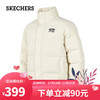 SKECHERS 斯凯奇 户外短款羽绒服男女同款冬季立领防风保暖外套运动休闲百搭装 037-034H珍珠米白 L