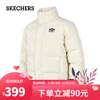 SKECHERS 斯凯奇 男女同款户外短款羽绒服 037-034H珍珠米白