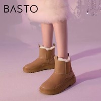 BASTO 百思图 2022冬季新款商场同款时尚潮流舒适雪地靴女短靴CD239DD2