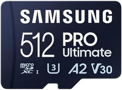 SAMSUNG 三星 PRO Ultimate microSD 存储卡(MB-MY512SA/WW),512 GB,UHS-I U3,全高清 & 4K 超高清