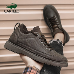 cartelo卡帝乐鳄鱼线下专柜同款新款休闲鞋男鞋户外马丁靴子男士舒适