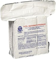 S.O.S. Rations 紧急 3600 卡路里食品棒 - 3 天/72 小时包装,保质期为 5 年。净重 1.60 磅(756 克)