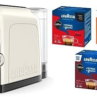 Lavazza,A Modo Mio Deséa White Cream 咖啡机,88粒Crema 和 Gusto 系列浓缩咖啡机,1500 W,220-240 V,50/60 Hz,容量*高 10个咖啡胶囊和1.1升水