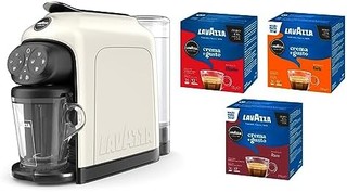 Lavazza,A Modo Mio Deséa White Cream 咖啡机,88粒Crema 和 Gusto 系列浓缩咖啡机,1500 W,220-240 V,50/60 Hz,容量*高 10个咖啡胶囊和1.1升水