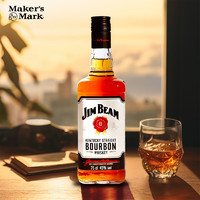 JIM BEAM 金宾 波本威士忌(JIM BEAM)美国调和型威士忌  金宾白牌白占边750ml