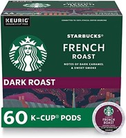 STARBUCKS 星巴克 法式烘焙单杯咖啡适用于克里格酿*者，6 盒，每盒 10 个