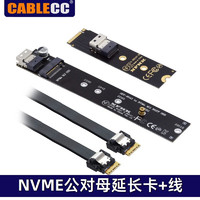 CableCC NVME转PCI-E 3.0高速扩展卡M2 M-Key 公对母延长卡转8654延长线 NVME M-key公对母延长卡+40cm延长线 默认1