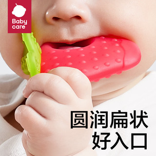 宝宝牙胶磨牙咬咬胶棒婴儿玩具水果安抚牙胶婴儿用品 草莓