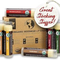 Earth's Daughter USDA Organic 唇膏 6 件装 Earth's Daughter 出品 - 水果口味、蜂蜡、椰子油、维生素 E - *佳唇部修复唇膏