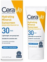 CeraVe 适乐肤 矿物防晒霜 SPF 30 | 面部防晒霜，含氧化锌和二氧化钛，适合敏感肌肤 | 2.5 盎司(约 70.9 克)，1 包