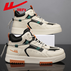 抖音超值购warrior回力男鞋冬季高帮板鞋男百搭休闲鞋中帮潮鞋厚底