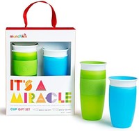 munchkin 满趣健 Miracle 360 水杯礼品套装，包括10 盎司（约284ml）和 14 盎司（约397.60 ml），蓝色/绿色