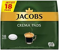 JACOBS Crema，90 个咖啡豆荚，UTZ 认证咖啡，5 件装，5 x 18 杯饮料