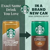 STARBUCKS 星巴克 Doubleshot Espresso, Salted Caramel, 12 Count, 6.5 fl oz Cans