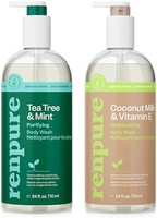 Renpure 茶树和椰子维生素 E 24 盎司(约 680.4 克)沐浴露 2 件装