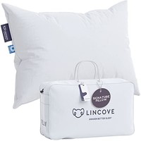 Lincove Signature * 天然加拿大白色羽绒豪华睡枕 - 800 蓬松度,500 支棉壳,加拿大制造