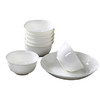 嘉兰骨瓷碗盘纯白碗陶瓷吃饭碗6个10个碗盘套装组合简约欧式碗碟