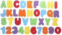 munchkin 满趣健 Learn 沐浴玩具，36个沐浴泡沫字母和数字（字母A-Z；数字0-9）