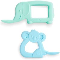 munchkin 满趣健 The Baby Toon 硅胶牙胶勺，2 件装，Elephant/Koala
