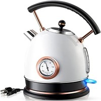 Pukomc 1.8 升电水壶,带温度计,热水壶和茶加热器,弧形手柄,可视水位线,LED 灯,自动关闭和煮干保护