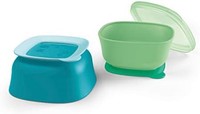 NUK 吸盘碗和盖子，各种颜色，2 件装，适合6 个月以上宝宝