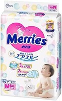 Merries 妙而舒 尿布 - 日本胶带 - 进口尿布 Merries Smooth Air-Through - 对宝宝腹部的压力更小 M 64 件 12-24 磅