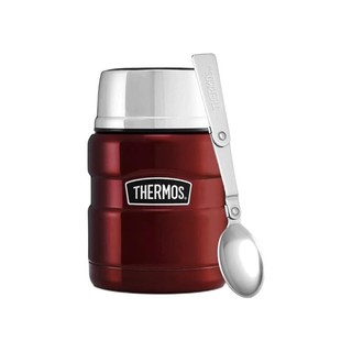 THERMOS 膳魔师 184807 不锈钢国王食品烧瓶，红色，470 毫升