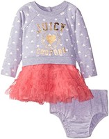 Juicy Couture 橘滋 Baby-Girls Infant Gray Top Dress with Pink Tunic Skirt