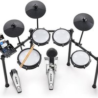 ALESIS Nitro Max 电鼓套件带静音网垫,10 英寸双区小鼓,蓝牙,440 多个真实声音,鼓,USB MIDI,踢踏板