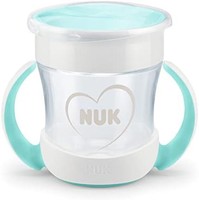 NUK Mini Magic Cup 饮水杯 | 防漏 360° 饮水边缘 | 6个月以上 | 实用的手柄 | 不含 BPA | 160毫升 白色