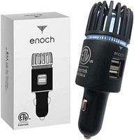 Enoch 车载空气净化器 带 USB 车载充电器 2 端口 车载空气清新剂 消除异味、灰尘。