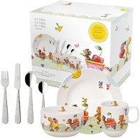 Villeroy & Boch 德国唯宝 Hungry as a Bear 儿童餐餐具，7件套，优质瓷/不锈钢，白色/彩色