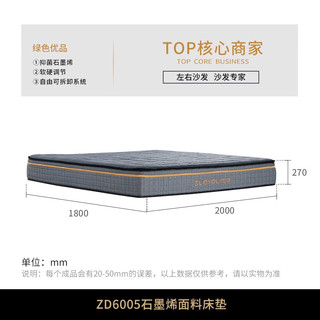 左右椰棕床垫家用静音软垫银离子防菌护脊椰棕床垫ZD6005 黑色 1.8M