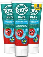 Tom's of Maine 无氟儿童牙膏，牙膏，无染料，无防腐剂，草莓味，5.1 盎司 144g。 3 件装