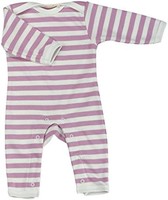 Pigeon 贝亲 -organics 儿童连脚裤睡衣连衫裤长条纹粉色 6 – 12 米