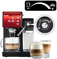 Breville 铂富 PrimaLatte II 意式咖啡机 意大利19bar泵， 一体式自动奶泡器 VFC109X-01，黑色/红色