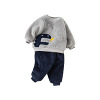 限尺码：戴维贝拉 秋冬儿童家居服套装婴儿男宝宝加绒睡衣长袖长裤