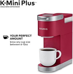 Keurig K-Mini Plus 单杯 K-Cup 胶囊咖啡机，红色，需配变压器
