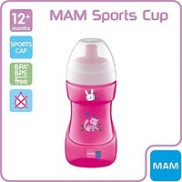 MAM 美安萌 运动杯,330 毫升,时尚防溢杯,适合 12 个月以上宝宝,幼儿水瓶,带自由流出喷嘴,幼儿饮杯