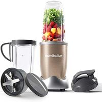 Nutri Bullet NutriBullet 900W搅拌机多功能冷饮冰沙机– 2杯大小，带有新鲜盖子，香槟色