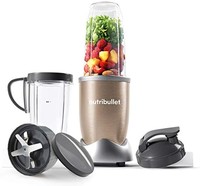 Nutri Bullet NutriBullet 900W搅拌机多功能冷饮冰沙机– 2杯大小，带有新鲜盖子，香槟色