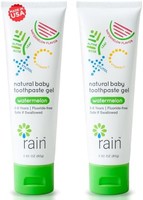 Rain Natural 婴儿无氟儿童牙膏凝胶-*,2.8 盎司,适合 6 至 12 个月及以上维生素 C 西瓜牙膏