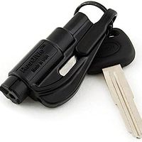 resqme 新套件*带切割机 紧急生存窗玻璃破碎机钥匙扣工具 黑色