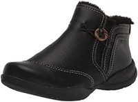 Clarks 其乐 女式 Roseville Aster 及踝靴, 黑色皮革, 7 Narrow